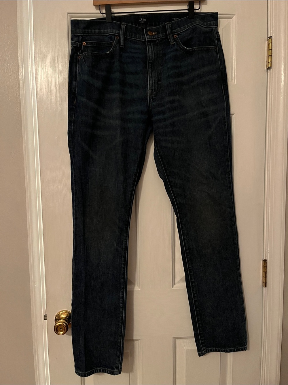 J. Crew Factory Men's Athletic Slim Flex  Dark Blue Jeans Size 36W 34L